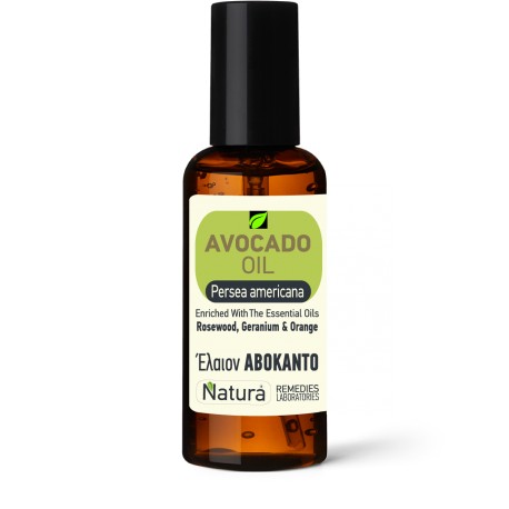 AVOCADO OIL (Persea americana) ENRICHED with Rosewood, Geranium and Orange